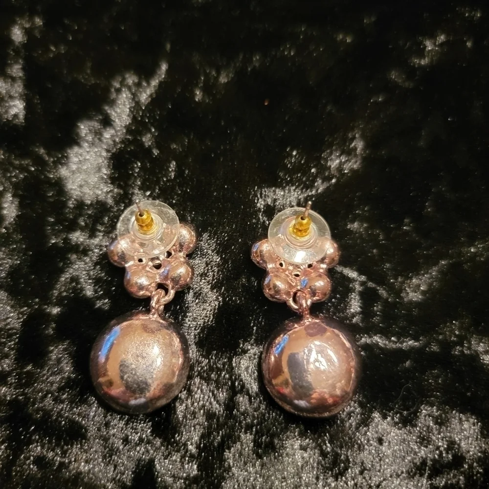 Faux Smokey Topaz Dangle Earrings - Picture 6 of 6